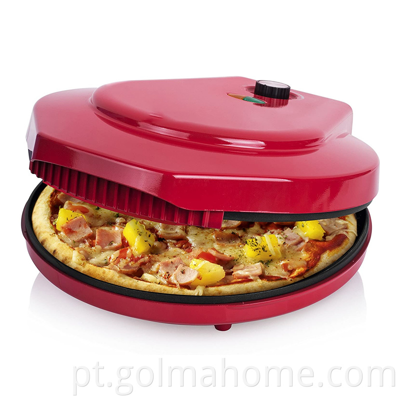 Máquina de pizza multifuncional com janela visível Pedra especial para assar Forno elétrico para pizza de massa crocante de 1200W